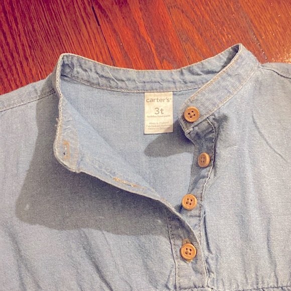 Carters Blue Chambray Shirt Dress Size 4 - Picture 4 of 5